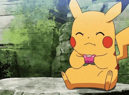 animación de dos pikachus comiendo